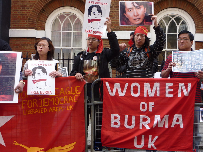 Aung San Suu Kyi Trial Daily Protest at Burma Embassy, by totaloutnow,